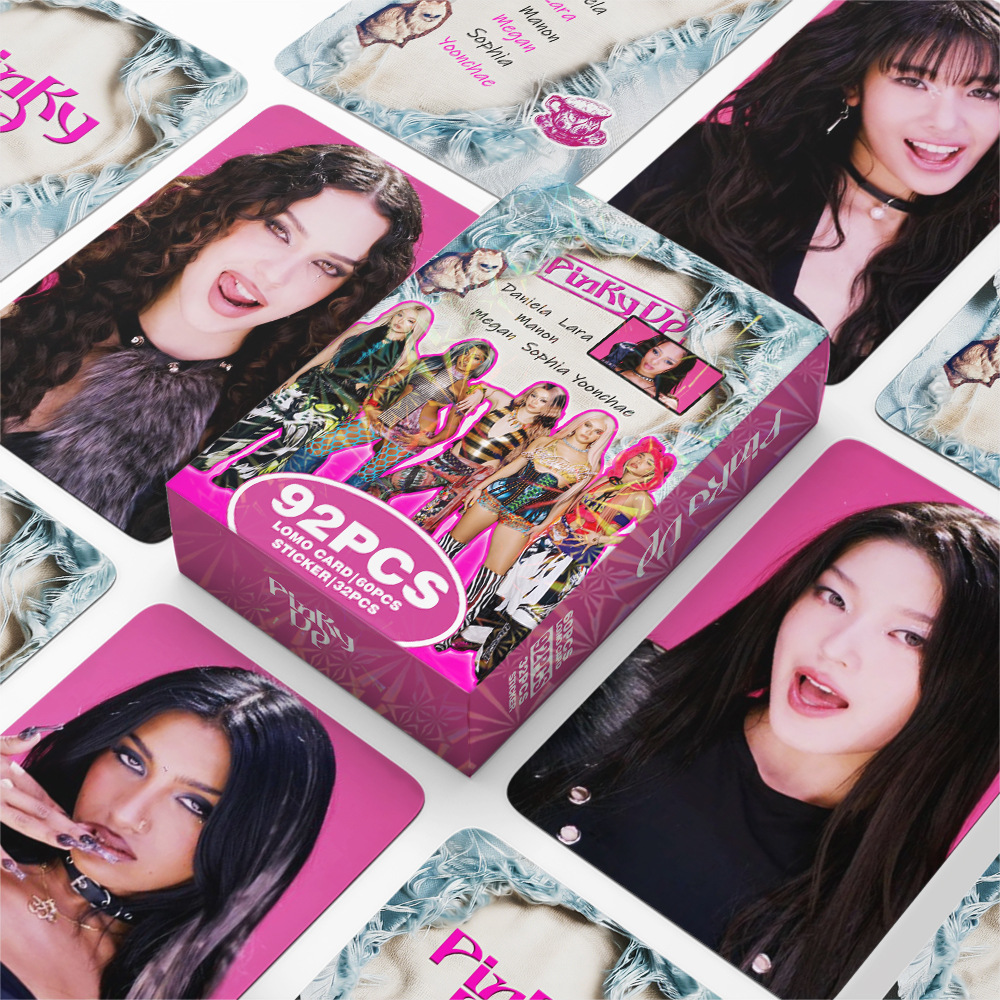 Photography News - 92 ชิ้น LOMO การ์ดสติกเกอร์ชุดโฟโต้การ์ด PINKY UP