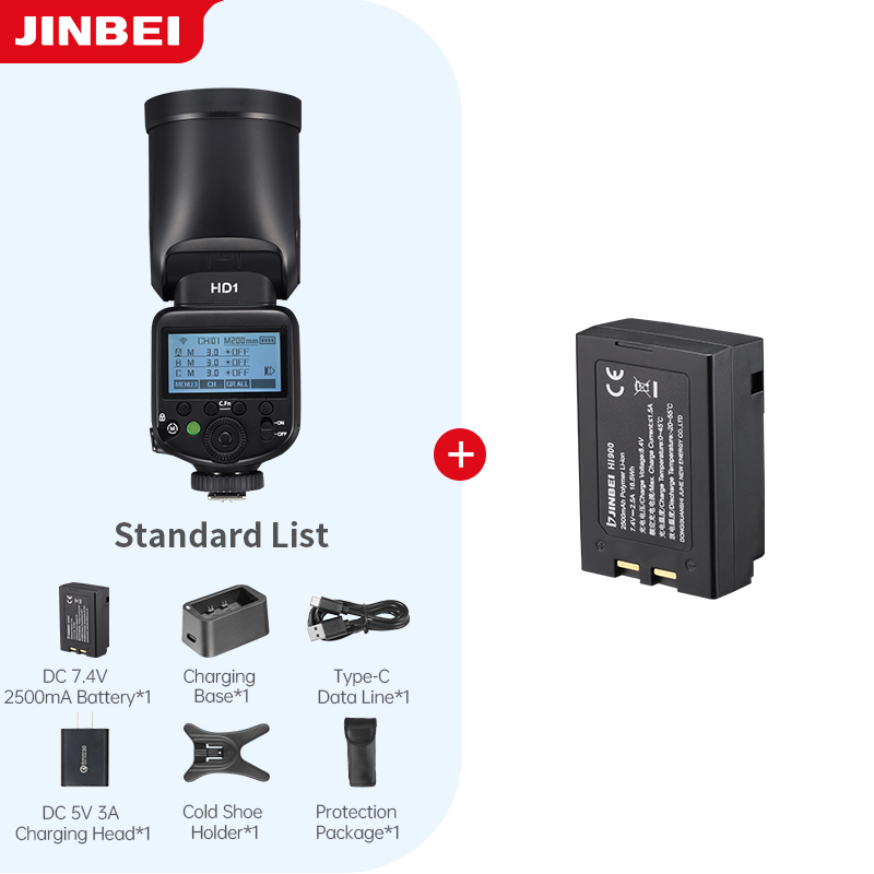 Photography Lighting - ชุดไฟแฟลชกล้องถ่ายภาพกลางแจ้ง JINBEI HD-1 หัวกลม HSS Speedlite