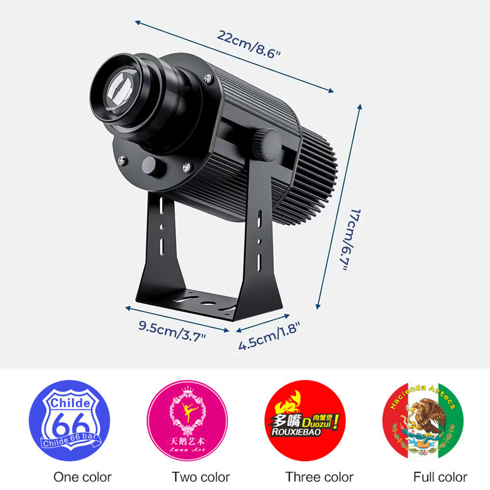 Photography Logo - โปรเจคเตอร์โกโบแบบกำหนดเองสำหรับใช้งานกลางแจ้ง ไฟ LED HD หมุนได้ ฉายโลโก้