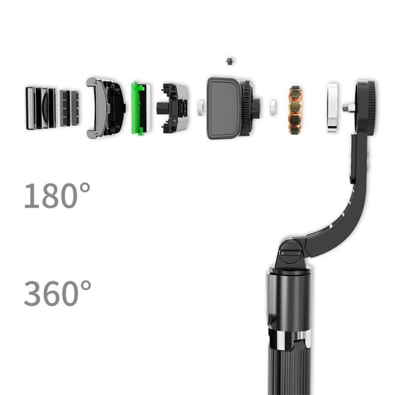 Camera Tripod Carbon - ที่ยึดโทรศัพท์สำหรับถ่ายวิดีโอ วัสดุอลูมิเนียมอัลลอยด์และพลาสติก พร้อมขาตั้งกล้องแบบซ่อนได้ ป้องกันการสั่นไหว ไม้เซลฟี่แบบมีด้ามจับ สำหรับถ่ายวิดีโอเซลฟี่