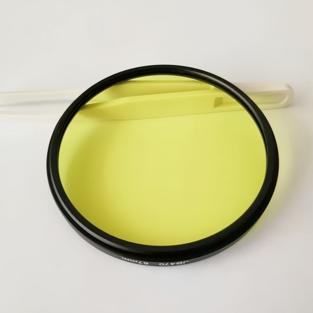 Photography Yellow Filter - ฟิลเตอร์สีเหลืองแบบ Long Pass 470 นาโนเมตร เลนส์แก้วออปติคอลสำหรับการส่งผ่านแสงอินฟราเรด