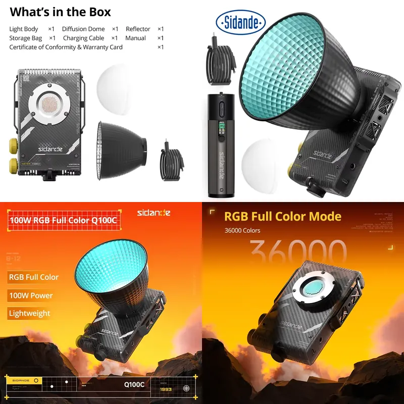 Photography Lighting - แบรนด์สำหรับ Sidande Q100C Q100Lite ไฟเติมแสงสำหรับการถ่ายภาพระดับมืออาชีพแบบพกพา กำลังไฟสูง