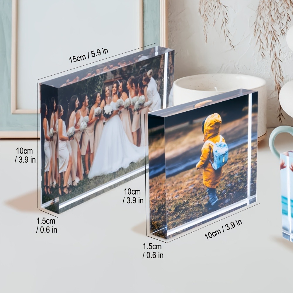 Photographic Memory - บล็อกอะคริลิคภาพถ่าย 3 มิติแบบกำหนดเอง - แสดงภาพตามสั่ง ดีไซน์พระอาทิตย์ตกดินริมชายหาดสุดหรู