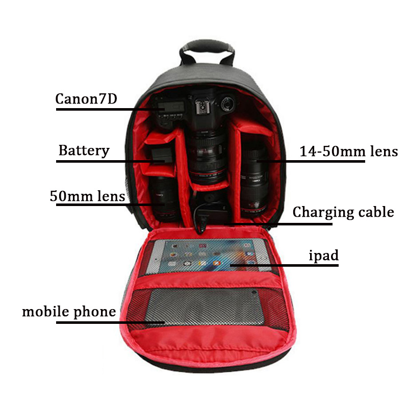 Photography Zone System - JINNUOLANG กล้องกันน้ํากระเป๋าเป้สะพายหลัง Photo Digital กระเป๋าสําหรับ Canon