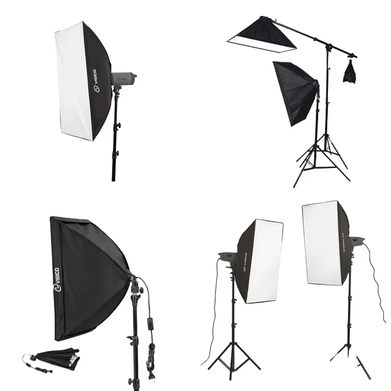 Photography Lighting - สตูดิโอถ่ายภาพแบบพกพาคุณภาพสูง ไฟสปีดไลท์ ซอฟต์บ็อกซ์สีดำ ขาตั้งไฟ ซอฟต์บ็อกซ์สำหรับถ่ายภาพ