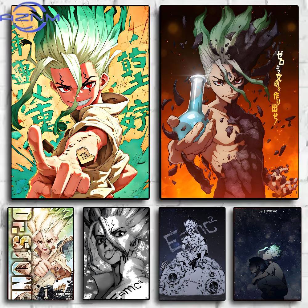 Photography Anime - อะนิเมะคลาสสิก ดร.สโตน โปสเตอร์ HD อาร์ต วอลล์กันน้ำ