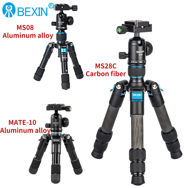 Camera Tripod Carbon - ขาตั้งกล้อง DSLR คาร์บอนไฟเบอร์ขนาดเล็กน้ำหนักเบาพกพาสะดวกมีที่จับหัวบอลโหลดได้สูงสุด8กก. สำหรับกล้อง DSLR