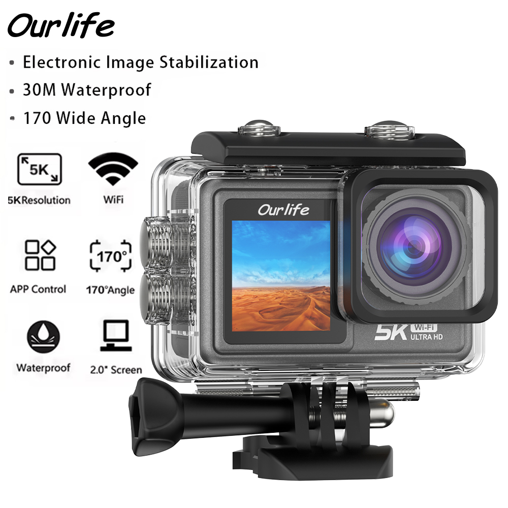 Photographic Memory - กล้องแอคชั่น Ourlife 5K30FPS EIS หน้าจอสัมผัส 2.0