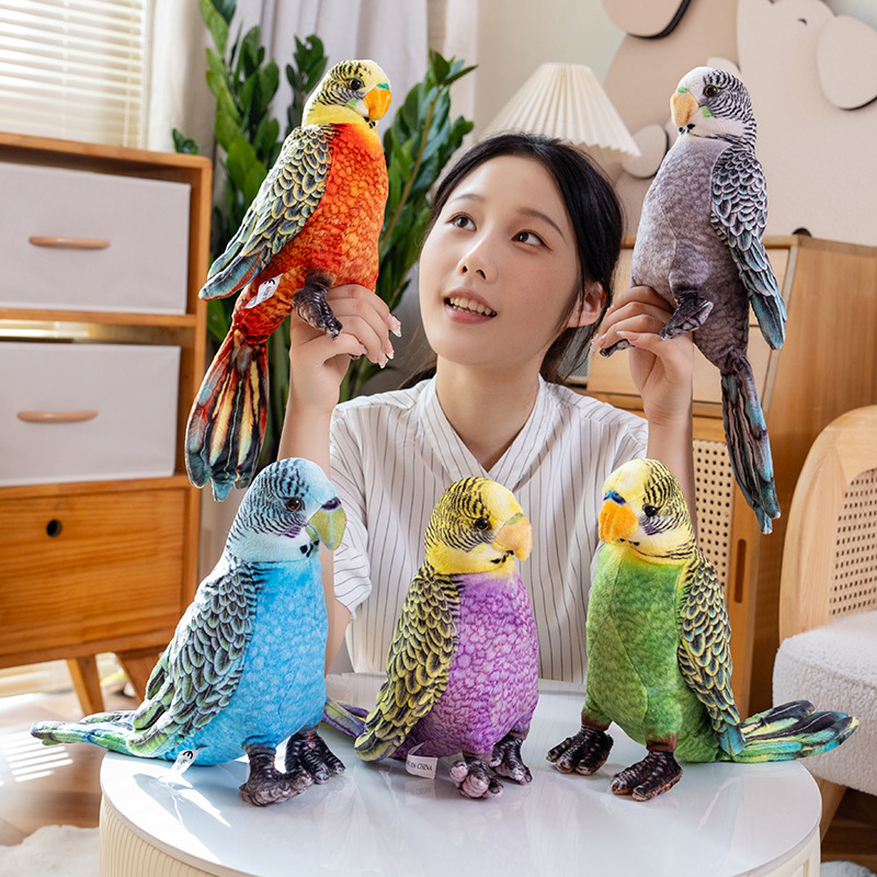 Photography Zoo - ตุ๊กตาพาร็อตนุ่มฟูเหมือนจริง ขนาด 23 ซม. ของเล่นน่ารัก ตุ๊กตานกจำลอง