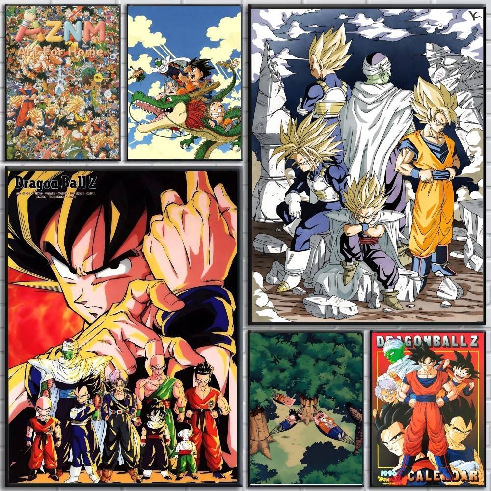 Photography Anime - AZNM ดราก้อนบอล Z ภาพพิมพ์บนผ้าใบแบบไม่มีกรอบ โกคู เวเจต้า