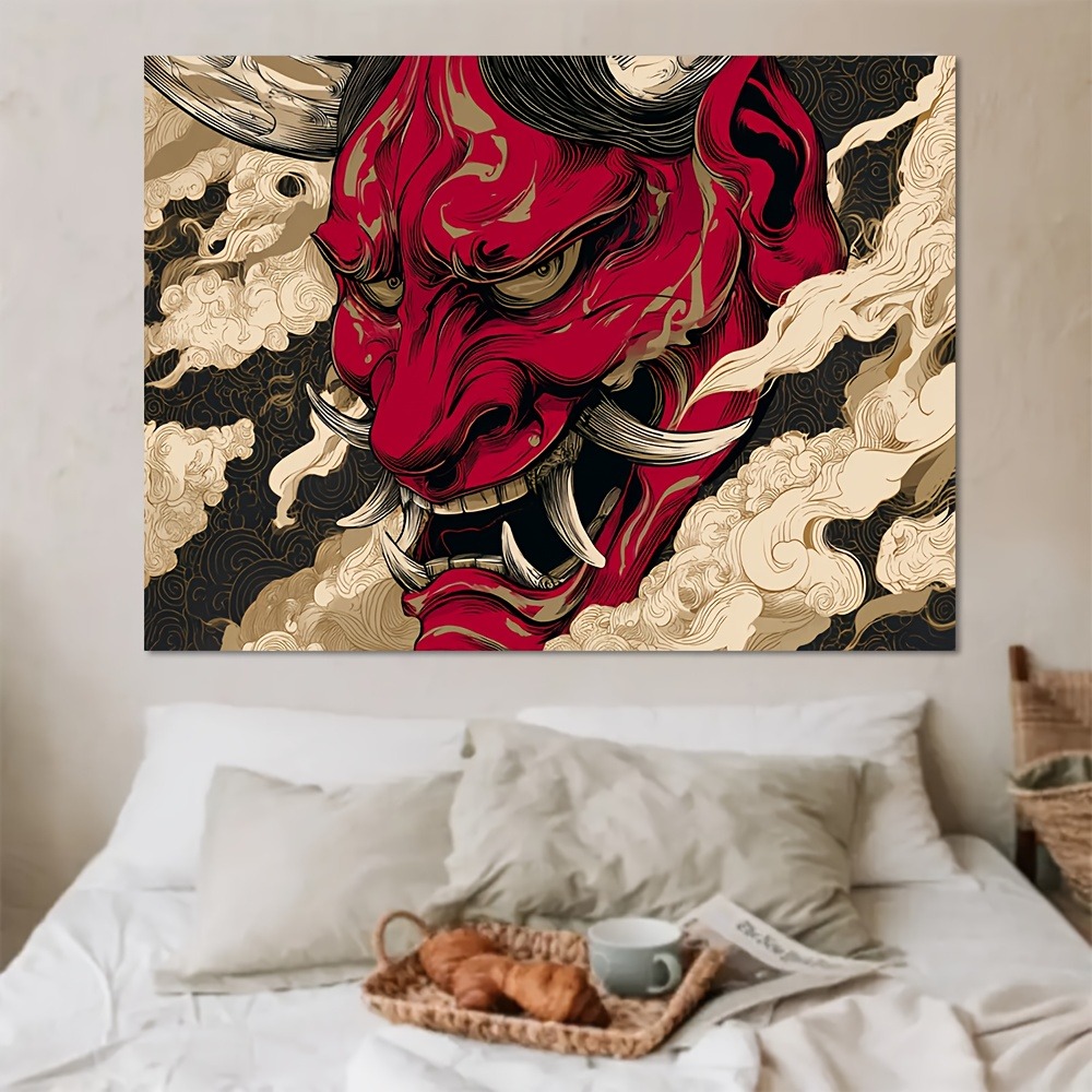 Photography Vector - พรมพิมพ์ลายภาพประกอบเวกเตอร์ญี่ปุ่น Hanno Ghost Demon เหมาะสำหรับใช้เป็นอุปกรณ์ประกอบฉากถ่ายภาพ พื้นหลังงานปาร์ตี้