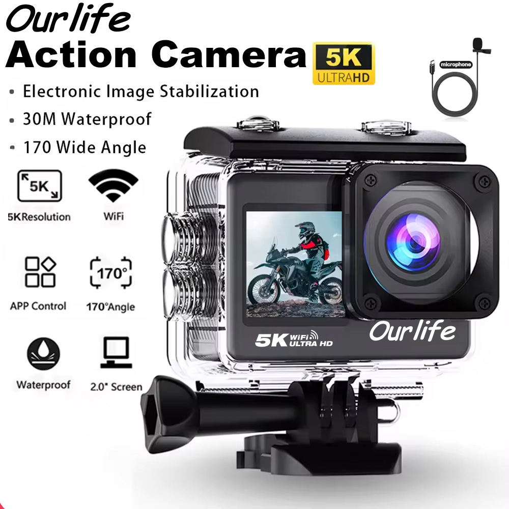 Photographic Memory - Ourlife 5K Action Camera 4K60FPS หน้าจอสัมผัสขนาด