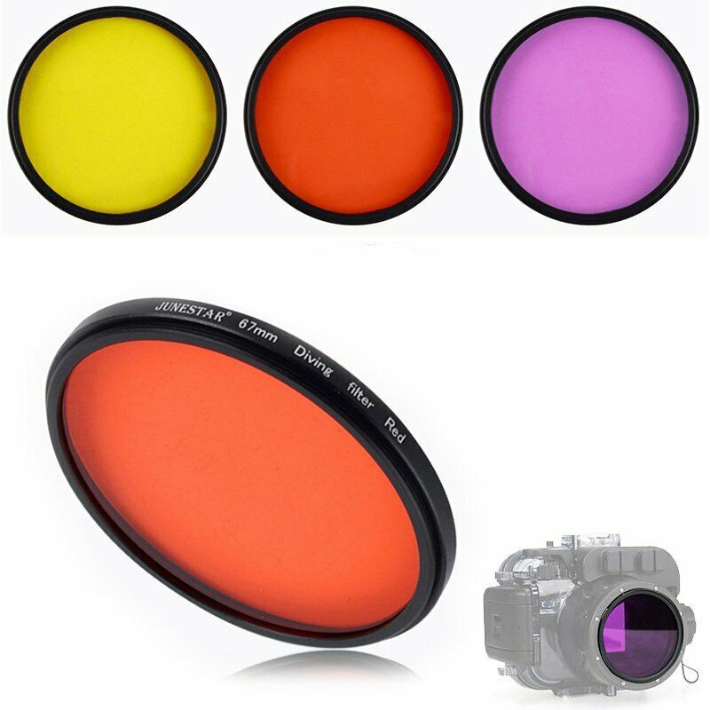 Photography Yellow Filter - 67 มม. สีแดงสีม่วงสีเหลือง Dive Filter สำหรับ