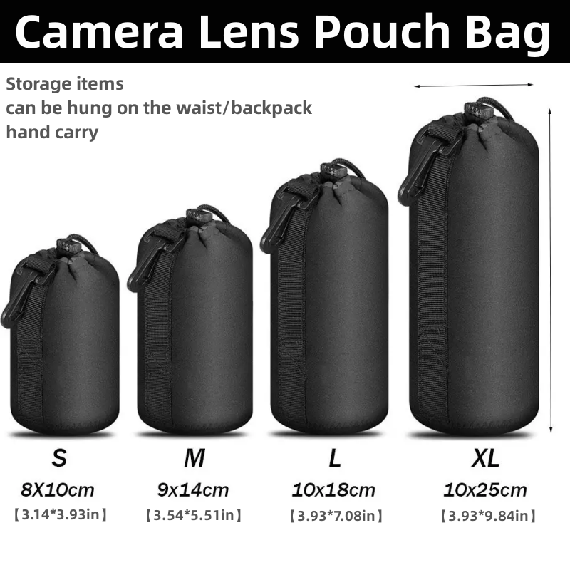 Photography Ratio - RF11 เลนส์กล้องกระเป๋ากระเป๋ากันน้ําเลนส์วิดีโอ Soft Drawstring Protector สําหรับ