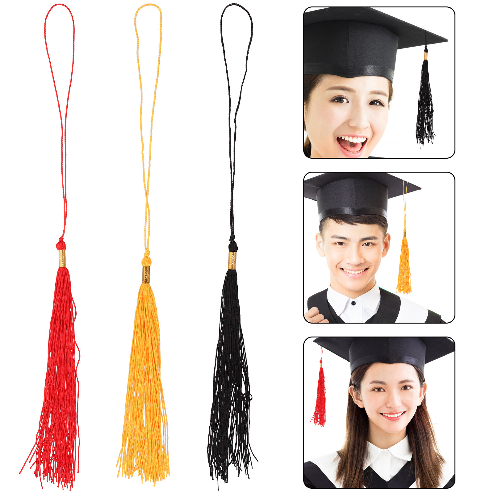 Photography Graduation - ชุดพู่ประดับหมวกบัณฑิต 3 ชิ้น สำหรับปริญญาตรี ปริญญาโท ปริญญาเอก