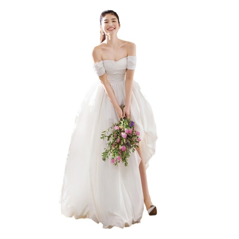 ชุดแต่งงานแบบเรียบง่าย สายเดี่ - Photography Lighting บทวิจารณ์และราคา