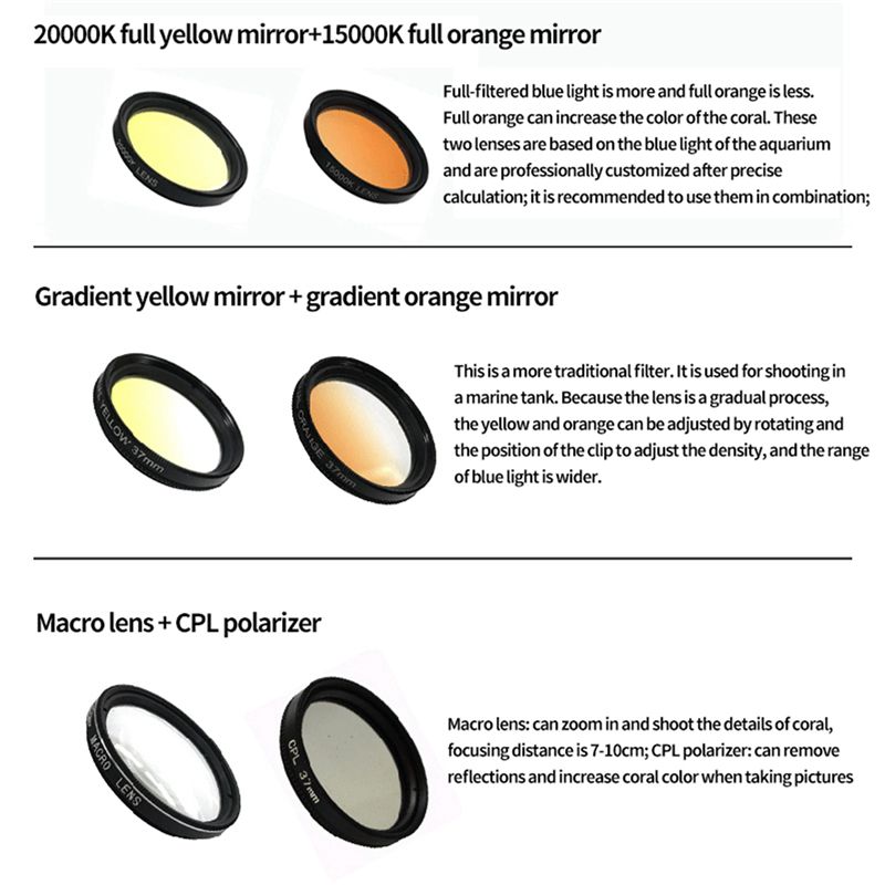 เลนส์กล้องโทรศัพท์สำหรับตู้ปลา - Photography Yellow Filter บทวิจารณ์และราคา