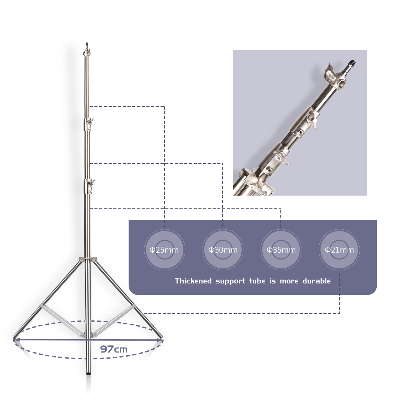 SH 2.8M สแตนเลสสตีลขาตั้ง Heav - Photography Lighting บทวิจารณ์และราคา