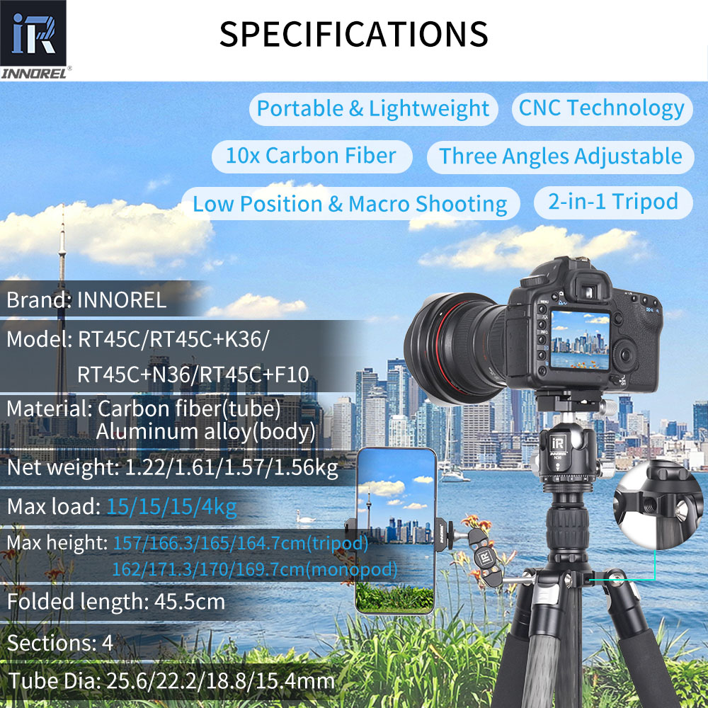 Multi-Function ขาตั้งกล้องคาร์ - Camera Tripod Carbon บทวิจารณ์และราคา