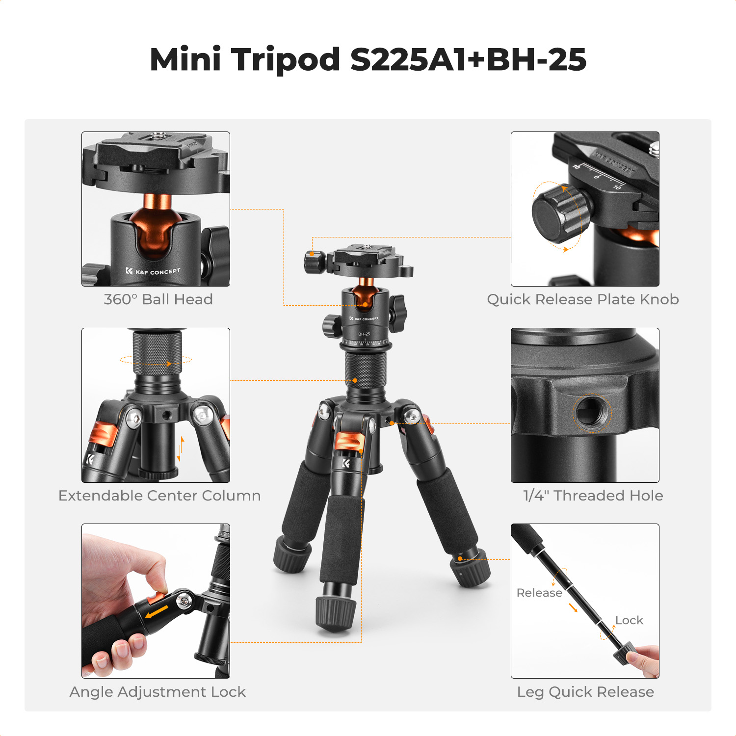 ขาตั้งกล้องขนาดเล็กแบบตั้งโต๊ะ - Camera Tripod Carbon บทวิจารณ์และราคา