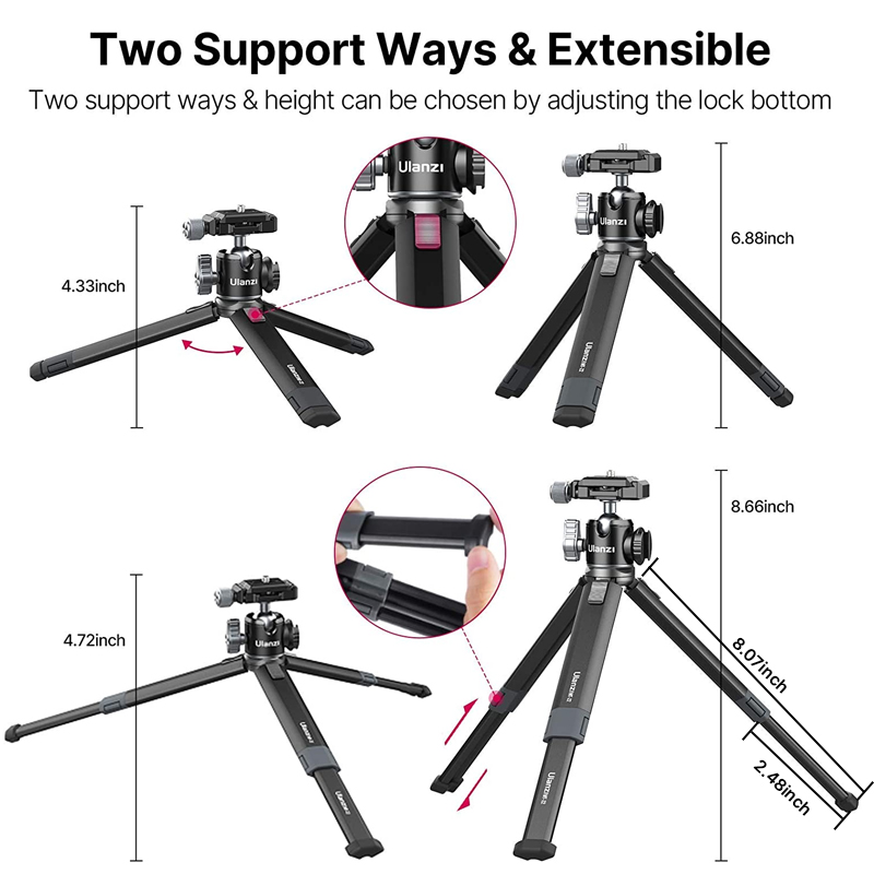 Ulanzi MT-24 Vlog Liteขาตั้งกล - Camera Tripod Carbon บทวิจารณ์และราคา